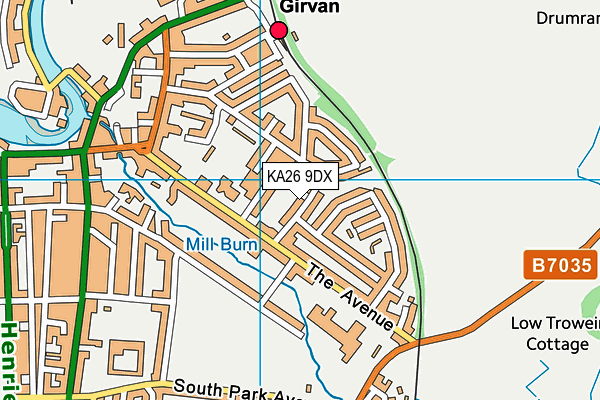 KA26 9DX map - OS VectorMap District (Ordnance Survey)