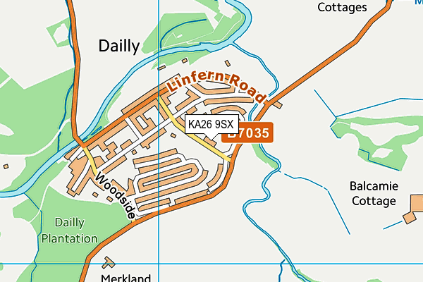 KA26 9SX map - OS VectorMap District (Ordnance Survey)