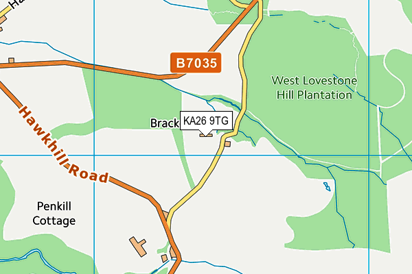 KA26 9TG map - OS VectorMap District (Ordnance Survey) KA26 9TG map - OS VectorMap District (Ordnance Survey)