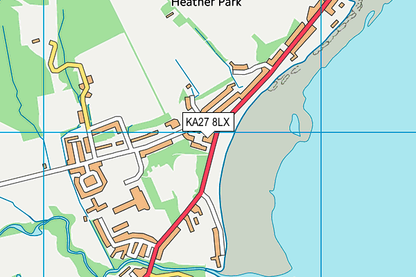 KA27 8LX map - OS VectorMap District (Ordnance Survey)