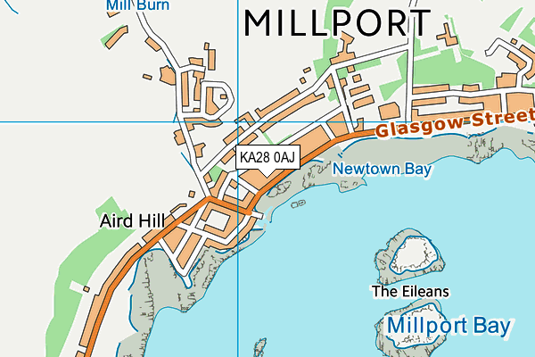 KA28 0AJ map - OS VectorMap District (Ordnance Survey) KA28 0AJ map - OS VectorMap District (Ordnance Survey)