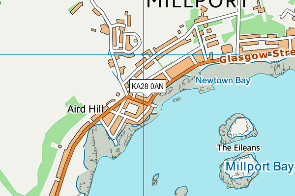 KA28 0AN map - OS VectorMap District (Ordnance Survey)