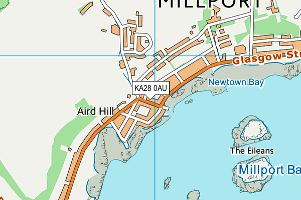 KA28 0AU map - OS VectorMap District (Ordnance Survey)