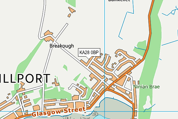 KA28 0BP map - OS VectorMap District (Ordnance Survey)