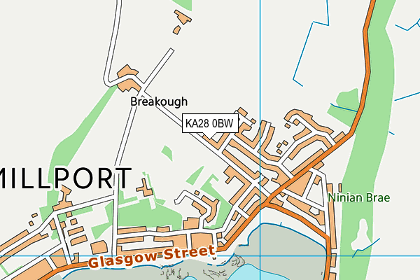 KA28 0BW map - OS VectorMap District (Ordnance Survey)