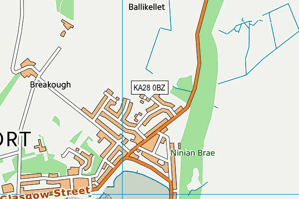 KA28 0BZ map - OS VectorMap District (Ordnance Survey)