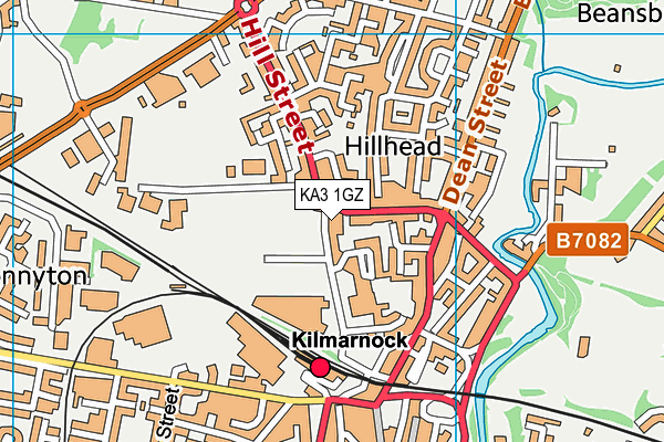 KA3 1GZ map - OS VectorMap District (Ordnance Survey) KA3 1GZ map - OS VectorMap District (Ordnance Survey)