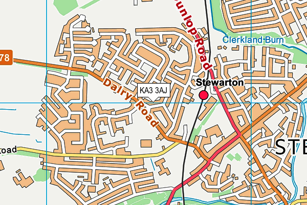 KA3 3AJ map - OS VectorMap District (Ordnance Survey) KA3 3AJ map - OS VectorMap District (Ordnance Survey)