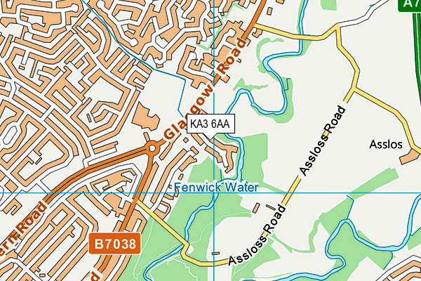 KA3 6AA map - OS VectorMap District (Ordnance Survey) KA3 6AA map - OS VectorMap District (Ordnance Survey)