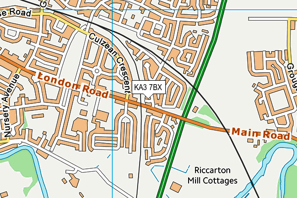 KA3 7BX map - OS VectorMap District (Ordnance Survey) KA3 7BX map - OS VectorMap District (Ordnance Survey)