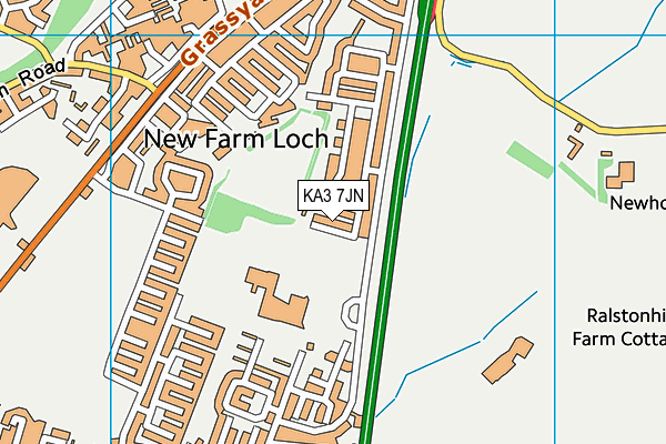 KA3 7JN map - OS VectorMap District (Ordnance Survey) KA3 7JN map - OS VectorMap District (Ordnance Survey)
