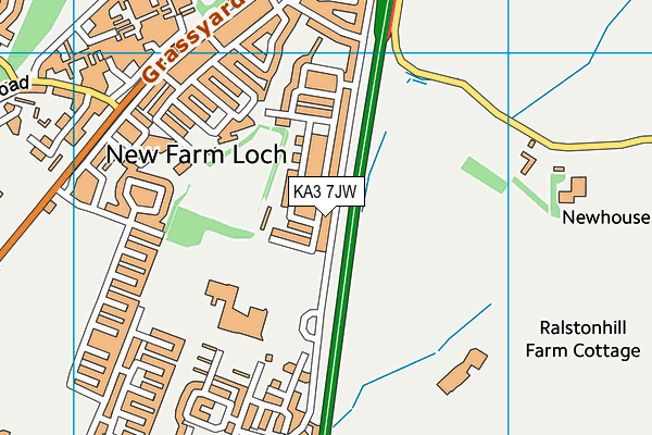 KA3 7JW map - OS VectorMap District (Ordnance Survey) KA3 7JW map - OS VectorMap District (Ordnance Survey)