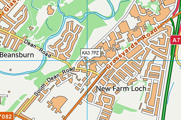 KA3 7PZ map - OS VectorMap District (Ordnance Survey) KA3 7PZ map - OS VectorMap District (Ordnance Survey)