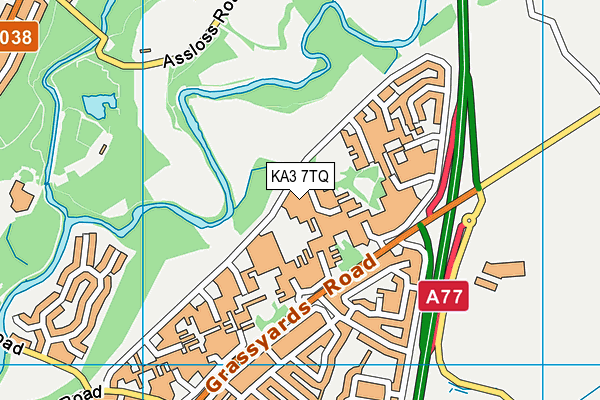 KA3 7TQ map - OS VectorMap District (Ordnance Survey)