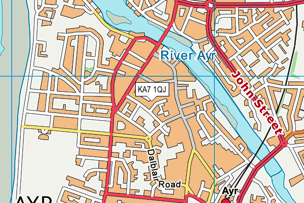 KA7 1QJ map - OS VectorMap District (Ordnance Survey) KA7 1QJ map - OS VectorMap District (Ordnance Survey)