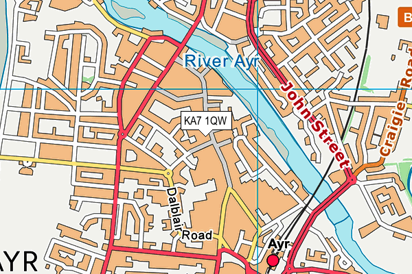KA7 1QW map - OS VectorMap District (Ordnance Survey) KA7 1QW map - OS VectorMap District (Ordnance Survey)