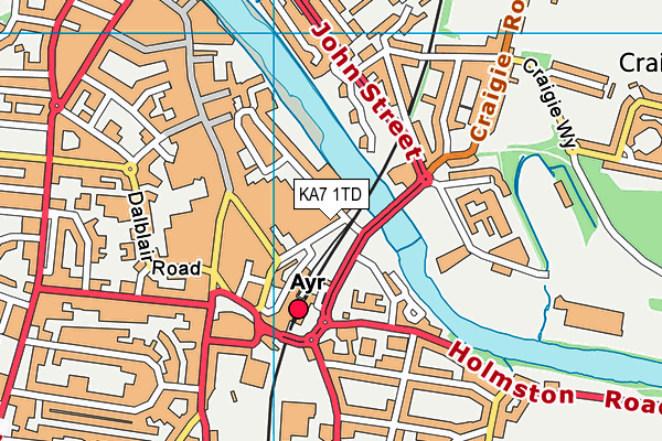 KA7 1TD map - OS VectorMap District (Ordnance Survey) KA7 1TD map - OS VectorMap District (Ordnance Survey)