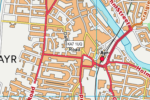 KA7 1UQ map - OS VectorMap District (Ordnance Survey) KA7 1UQ map - OS VectorMap District (Ordnance Survey)