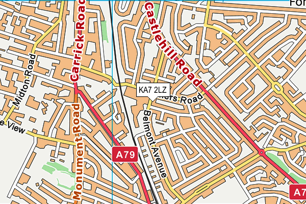 KA7 2LZ map - OS VectorMap District (Ordnance Survey) KA7 2LZ map - OS VectorMap District (Ordnance Survey)