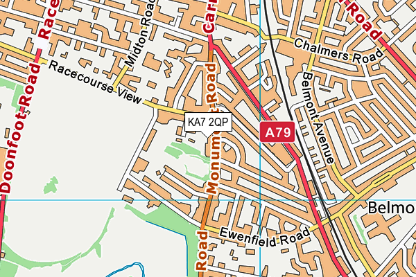 KA7 2QP map - OS VectorMap District (Ordnance Survey)