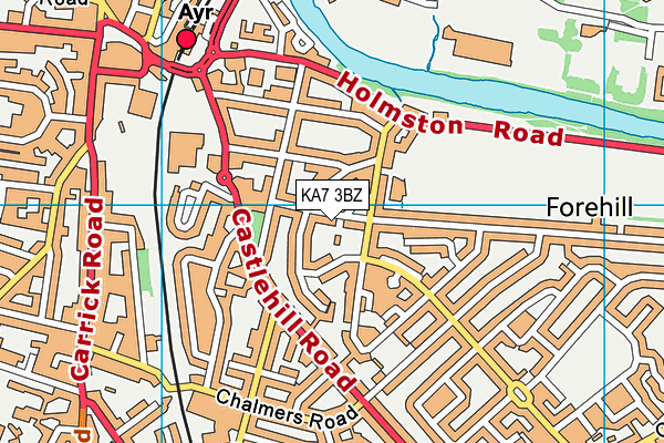 KA7 3BZ map - OS VectorMap District (Ordnance Survey) KA7 3BZ map - OS VectorMap District (Ordnance Survey)