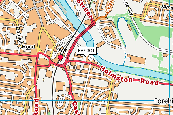 KA7 3GT map - OS VectorMap District (Ordnance Survey)