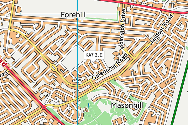 KA7 3JE map - OS VectorMap District (Ordnance Survey) KA7 3JE map - OS VectorMap District (Ordnance Survey)