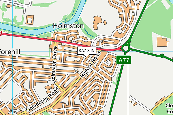 KA7 3JN map - OS VectorMap District (Ordnance Survey) KA7 3JN map - OS VectorMap District (Ordnance Survey)