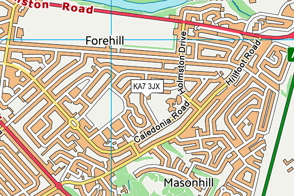 KA7 3JX map - OS VectorMap District (Ordnance Survey) KA7 3JX map - OS VectorMap District (Ordnance Survey)