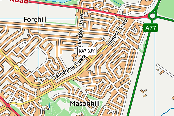 KA7 3JY map - OS VectorMap District (Ordnance Survey) KA7 3JY map - OS VectorMap District (Ordnance Survey)