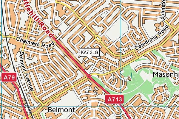 KA7 3LG map - OS VectorMap District (Ordnance Survey) KA7 3LG map - OS VectorMap District (Ordnance Survey)