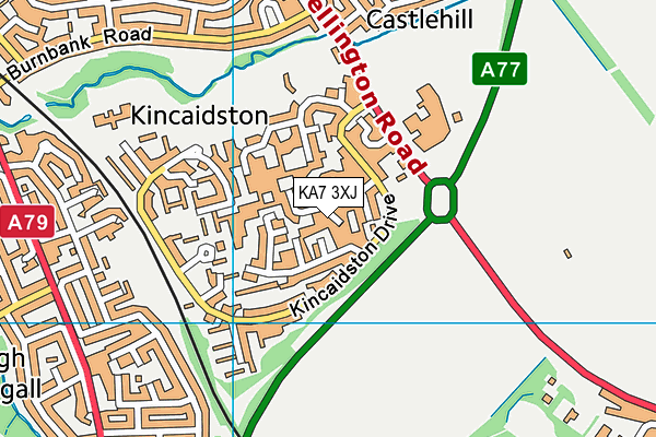 KA7 3XJ map - OS VectorMap District (Ordnance Survey)