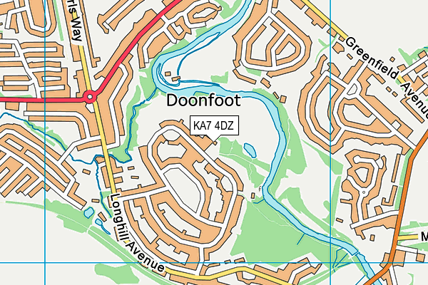 KA7 4DZ map - OS VectorMap District (Ordnance Survey) KA7 4DZ map - OS VectorMap District (Ordnance Survey)