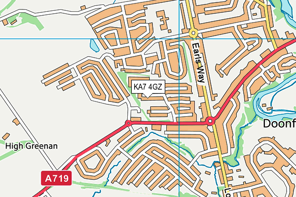 KA7 4GZ map - OS VectorMap District (Ordnance Survey) KA7 4GZ map - OS VectorMap District (Ordnance Survey)