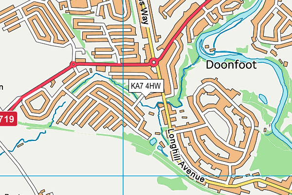 KA7 4HW map - OS VectorMap District (Ordnance Survey)