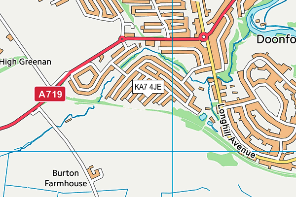 KA7 4JE map - OS VectorMap District (Ordnance Survey) KA7 4JE map - OS VectorMap District (Ordnance Survey)