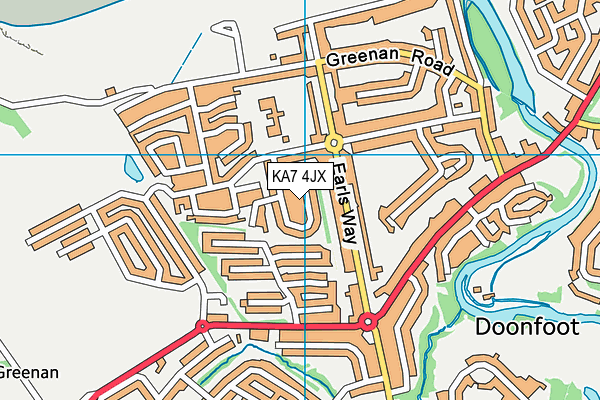 KA7 4JX map - OS VectorMap District (Ordnance Survey) KA7 4JX map - OS VectorMap District (Ordnance Survey)