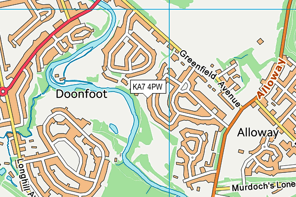 KA7 4PW map - OS VectorMap District (Ordnance Survey) KA7 4PW map - OS VectorMap District (Ordnance Survey)