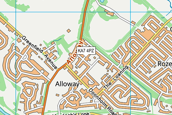 KA7 4PZ map - OS VectorMap District (Ordnance Survey) KA7 4PZ map - OS VectorMap District (Ordnance Survey)