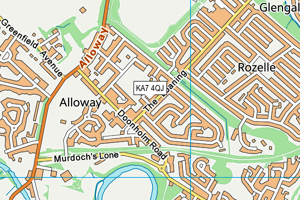 KA7 4QJ map - OS VectorMap District (Ordnance Survey)