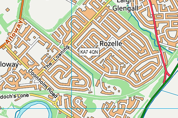 KA7 4QN map - OS VectorMap District (Ordnance Survey) KA7 4QN map - OS VectorMap District (Ordnance Survey)