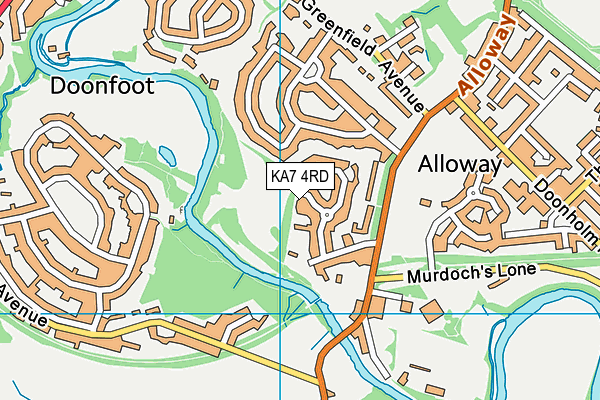 KA7 4RD map - OS VectorMap District (Ordnance Survey)