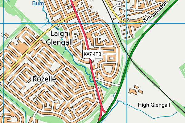 KA7 4TB map - OS VectorMap District (Ordnance Survey)