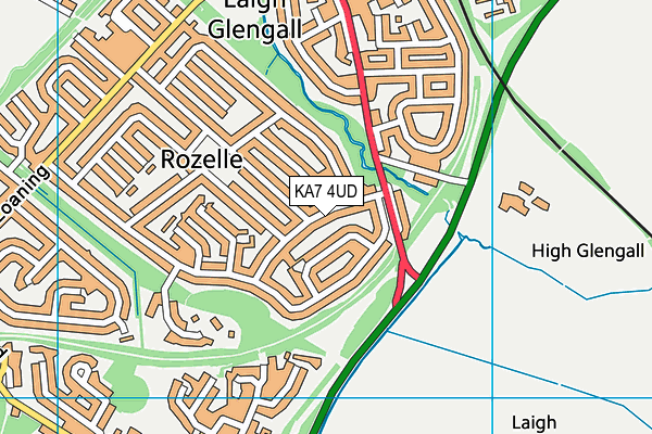 KA7 4UD map - OS VectorMap District (Ordnance Survey) KA7 4UD map - OS VectorMap District (Ordnance Survey)