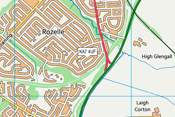 KA7 4UF map - OS VectorMap District (Ordnance Survey)