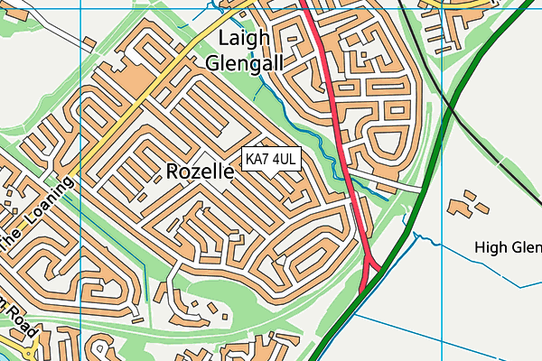 KA7 4UL map - OS VectorMap District (Ordnance Survey) KA7 4UL map - OS VectorMap District (Ordnance Survey)