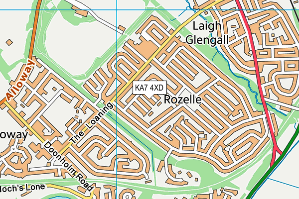 KA7 4XD map - OS VectorMap District (Ordnance Survey) KA7 4XD map - OS VectorMap District (Ordnance Survey)