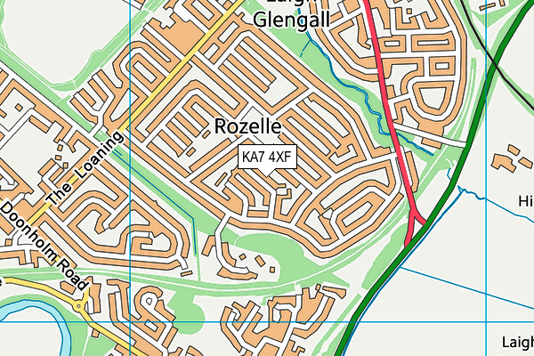 KA7 4XF map - OS VectorMap District (Ordnance Survey) KA7 4XF map - OS VectorMap District (Ordnance Survey)