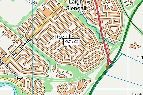 KA7 4XQ map - OS VectorMap District (Ordnance Survey) KA7 4XQ map - OS VectorMap District (Ordnance Survey)