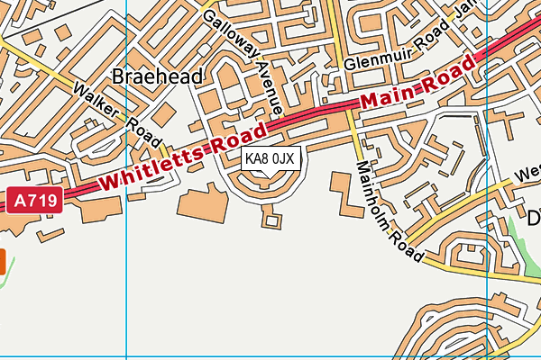 KA8 0JX map - OS VectorMap District (Ordnance Survey) KA8 0JX map - OS VectorMap District (Ordnance Survey)